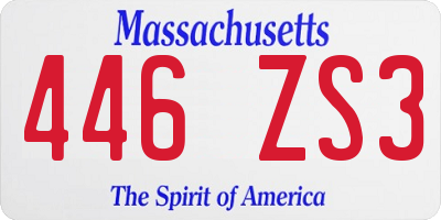MA license plate 446ZS3