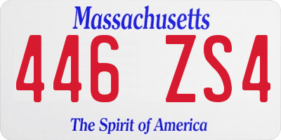 MA license plate 446ZS4