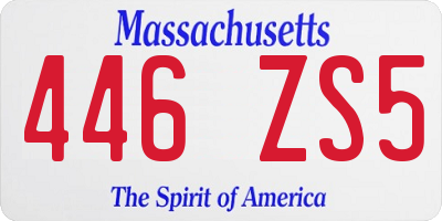 MA license plate 446ZS5