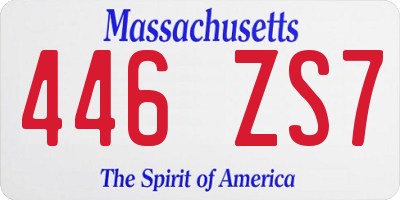 MA license plate 446ZS7