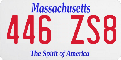 MA license plate 446ZS8