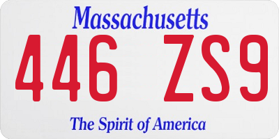 MA license plate 446ZS9