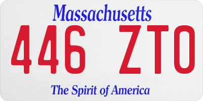 MA license plate 446ZT0