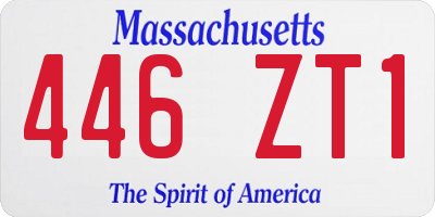 MA license plate 446ZT1