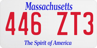 MA license plate 446ZT3