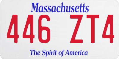 MA license plate 446ZT4