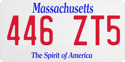 MA license plate 446ZT5