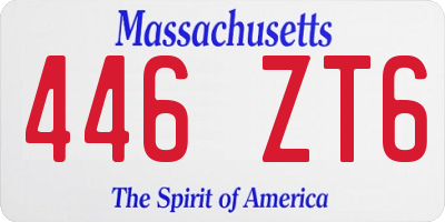 MA license plate 446ZT6