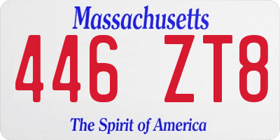 MA license plate 446ZT8
