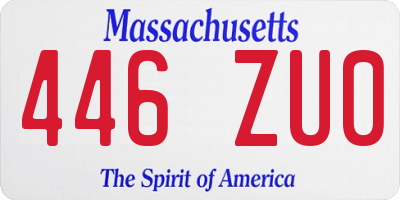 MA license plate 446ZU0