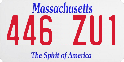 MA license plate 446ZU1
