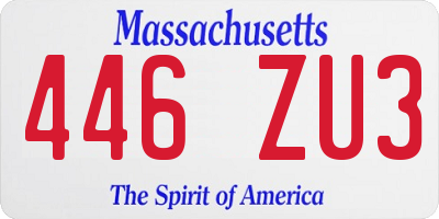 MA license plate 446ZU3