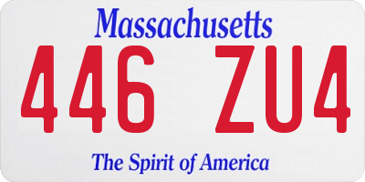 MA license plate 446ZU4