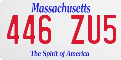 MA license plate 446ZU5