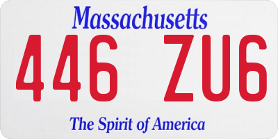 MA license plate 446ZU6