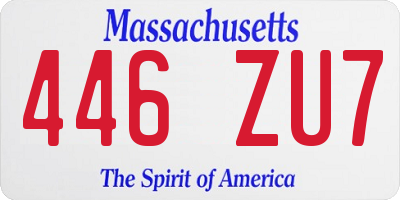 MA license plate 446ZU7