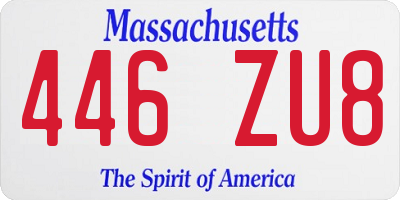 MA license plate 446ZU8