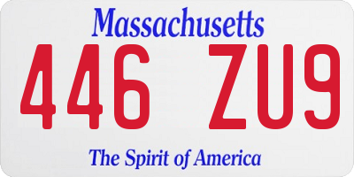 MA license plate 446ZU9