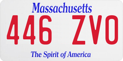 MA license plate 446ZV0