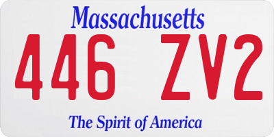 MA license plate 446ZV2