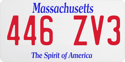 MA license plate 446ZV3