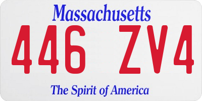 MA license plate 446ZV4