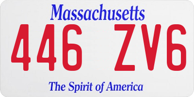 MA license plate 446ZV6