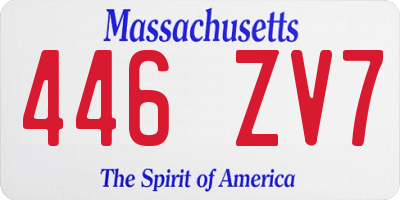 MA license plate 446ZV7