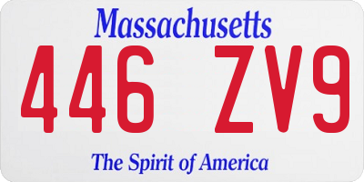 MA license plate 446ZV9