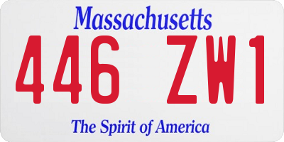 MA license plate 446ZW1