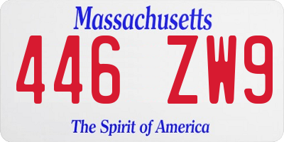 MA license plate 446ZW9