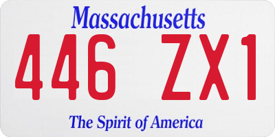 MA license plate 446ZX1
