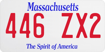 MA license plate 446ZX2