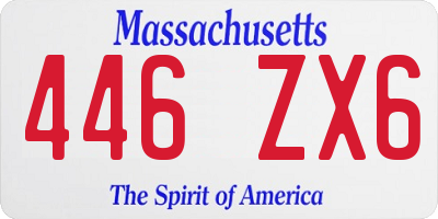 MA license plate 446ZX6