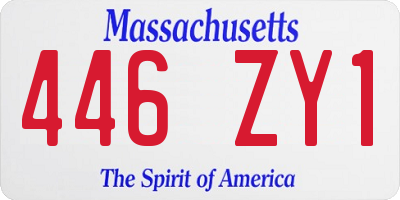 MA license plate 446ZY1