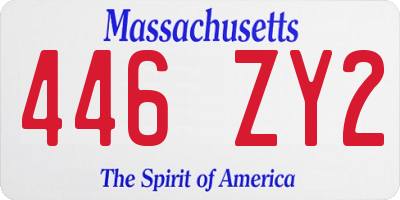 MA license plate 446ZY2
