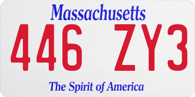 MA license plate 446ZY3