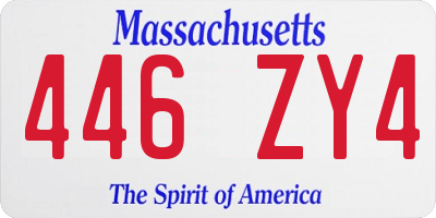 MA license plate 446ZY4