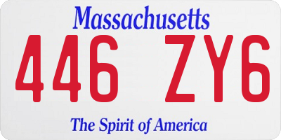 MA license plate 446ZY6