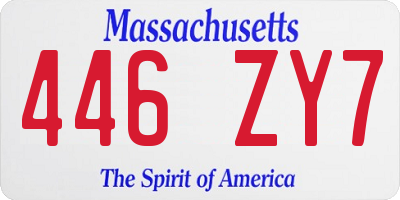 MA license plate 446ZY7