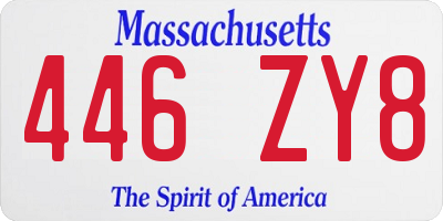 MA license plate 446ZY8