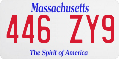 MA license plate 446ZY9