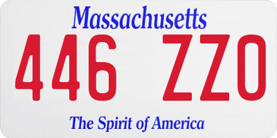 MA license plate 446ZZ0
