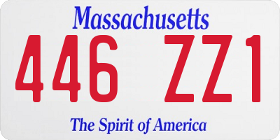 MA license plate 446ZZ1