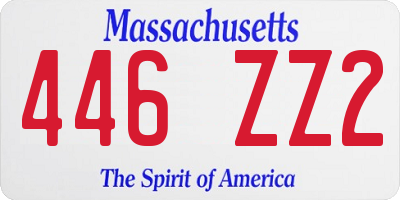 MA license plate 446ZZ2