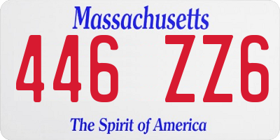MA license plate 446ZZ6