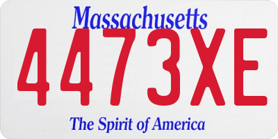 MA license plate 4473XE