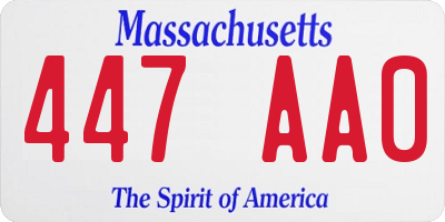 MA license plate 447AA0