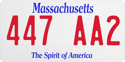 MA license plate 447AA2