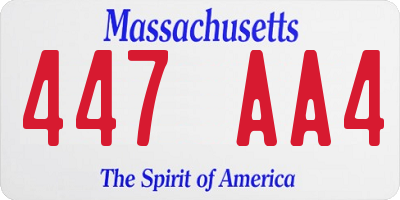 MA license plate 447AA4